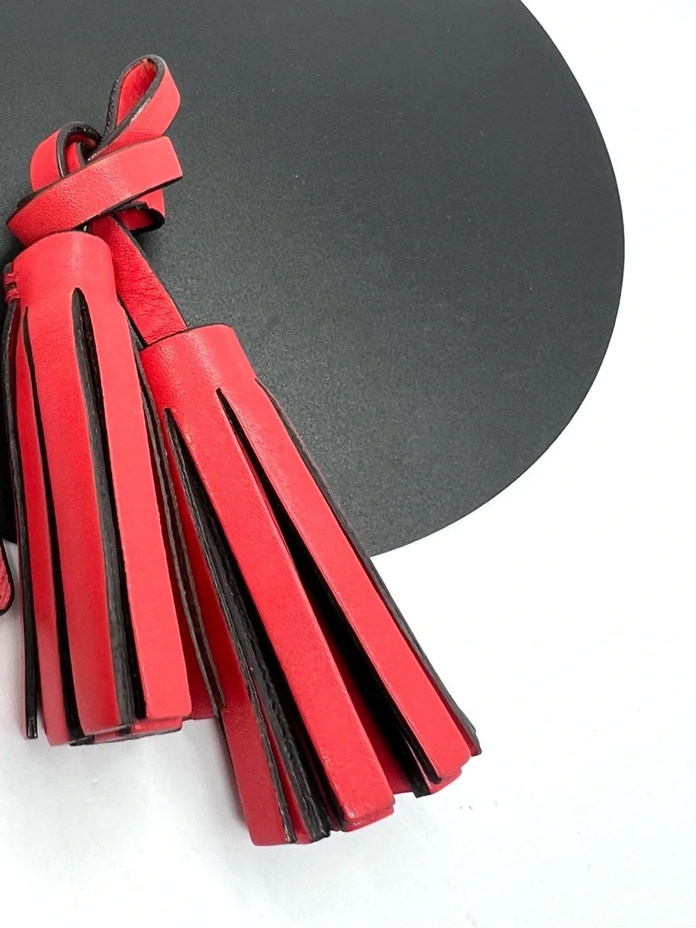 Coach Legacy Coral Pink Red Leather Double Tassel Bag Charm Replacement